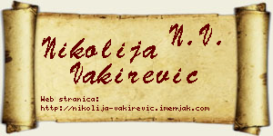 Nikolija Vakirević vizit kartica